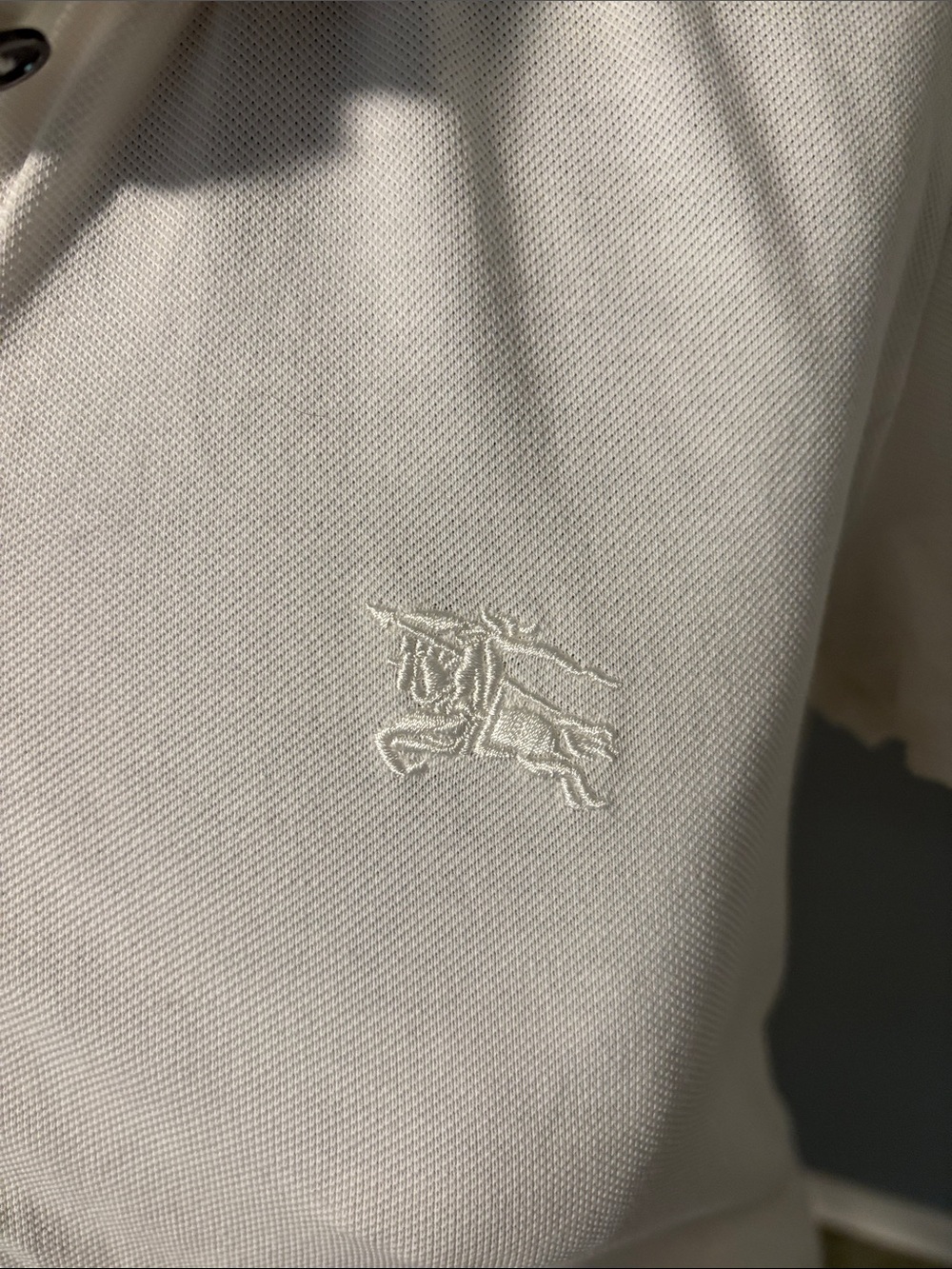 Burberry Brit Novacheck Trim White Polo Shirt - Picture 3 of 10